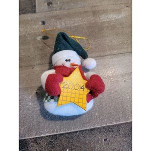 Plush snowman star 2004‎ ornament xmas